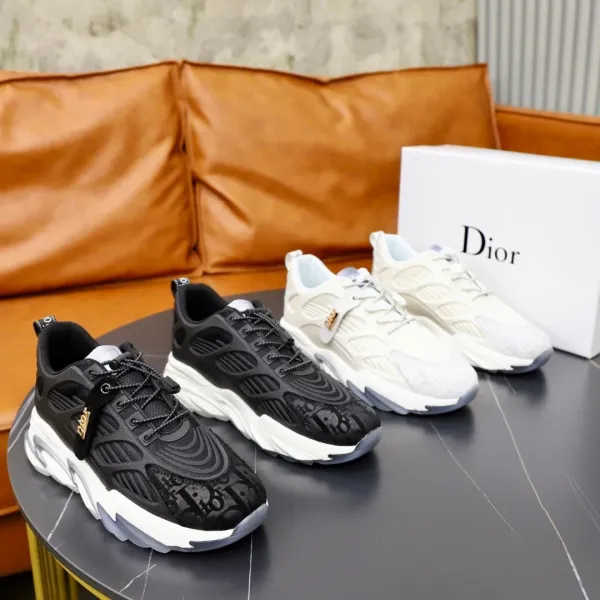 Dior B23 Low White Ice Blue Chunky Sneakers - 11
