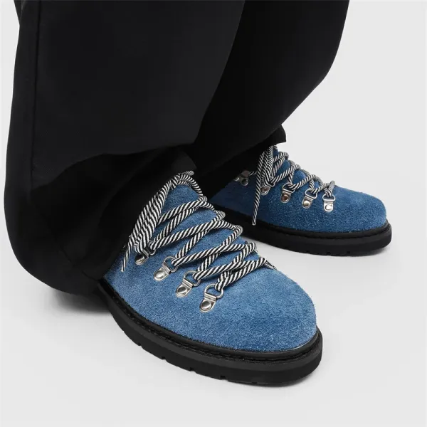 Dr. Martens 1460 Suede Blue Hiking Boots - 1