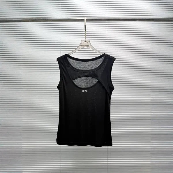 Design IUM Cut-Out Detail White Vest-Top Vest Top - 6