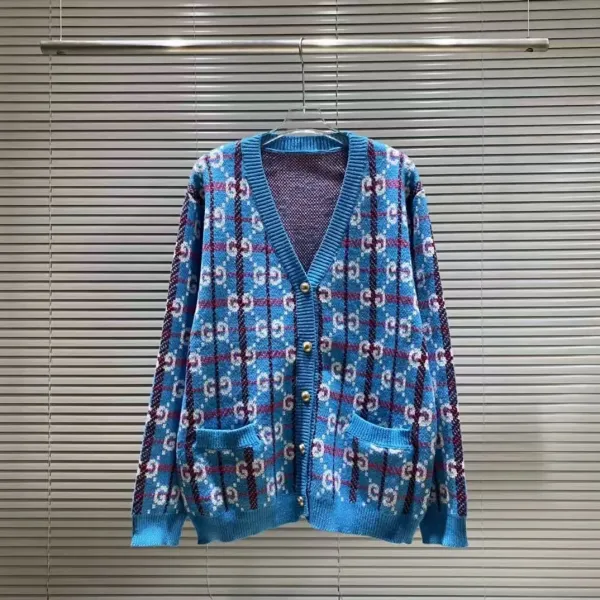 Gucci GG Monogram Green Knit Cardigan - 5
