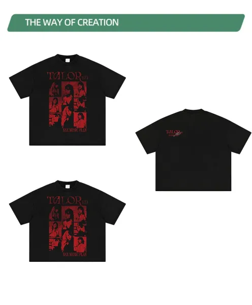 Design NSX Music Plan x Talor ED Distressed Black Cropped T-Shirt T-Shirts - 15