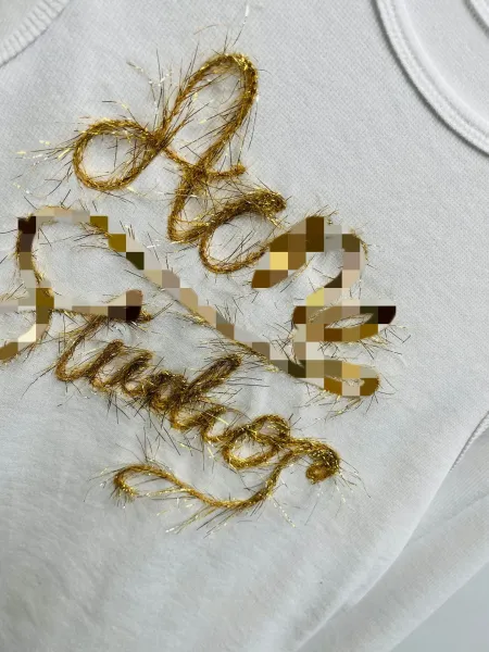 Acne Studios Gold Thread Embroidered White Long-Sleeve Top - 14
