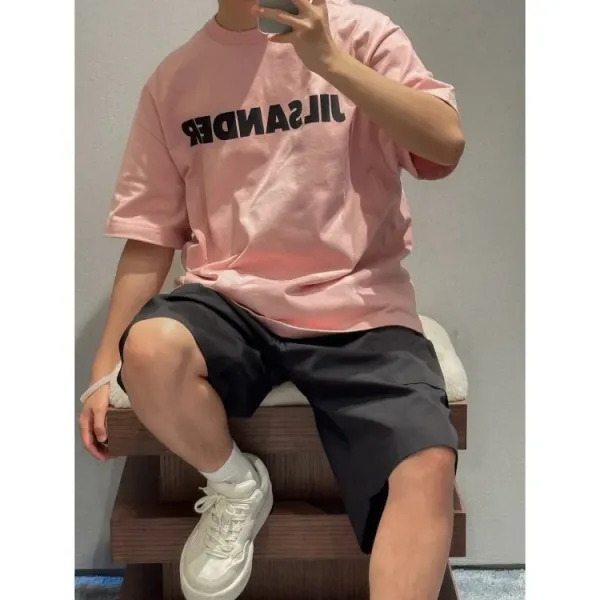 Jil Sander Logo Print Oversized T-Shirt Navy - 8