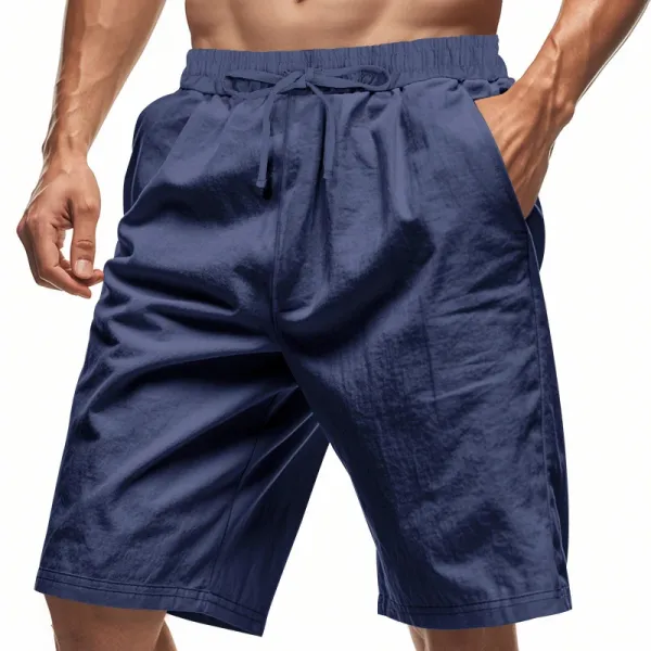 Design Drawstring Waist Shorts White - 43