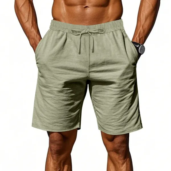 Design Drawstring Waist Shorts White - 79