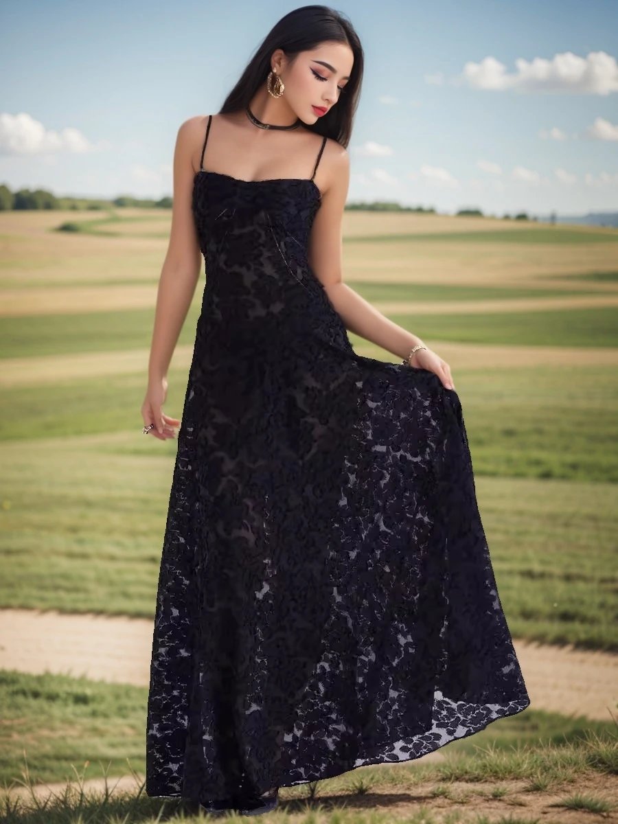 Design Lace Maxi Dress Black - 30
