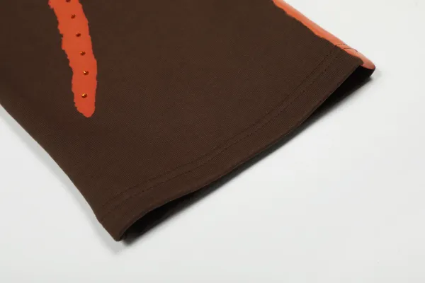 Design Abstract Print Brown Sweatpants - 9