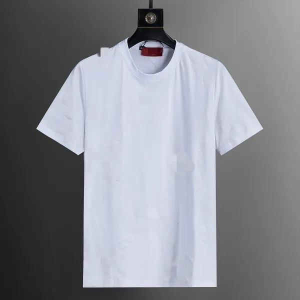 Design Embossed Pattern White T-Shirt - 1