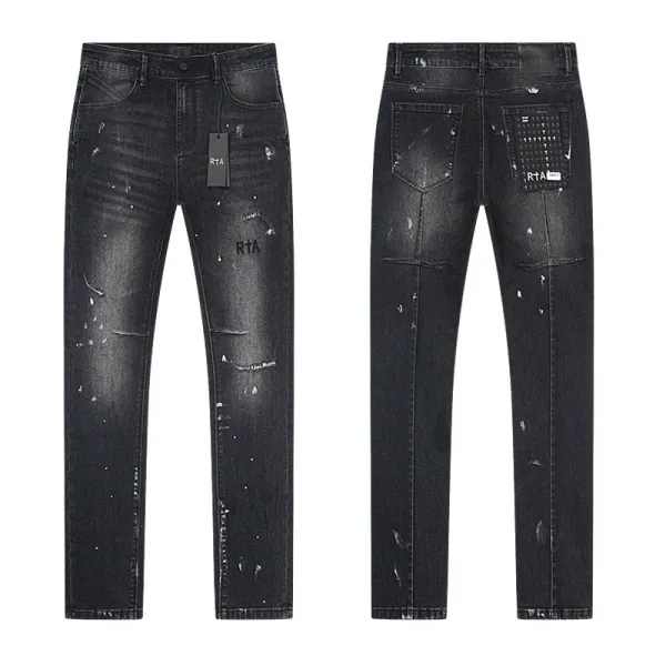 Design RTA Distressed Black Denim Jeans - 4