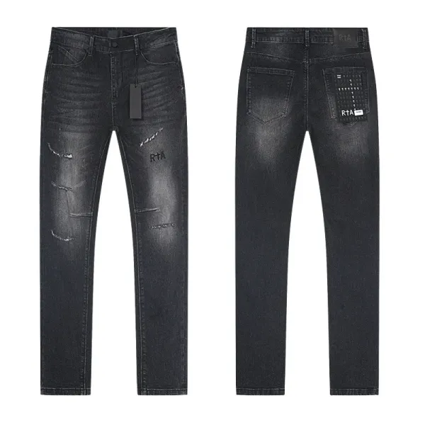 Design RTA Distressed Black Denim Jeans - 8