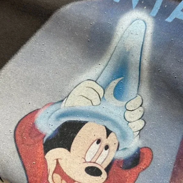 Design Disney Fantasia Mickey Mouse Graphic Oversized T-Shirt Gray T-Shirts - 23