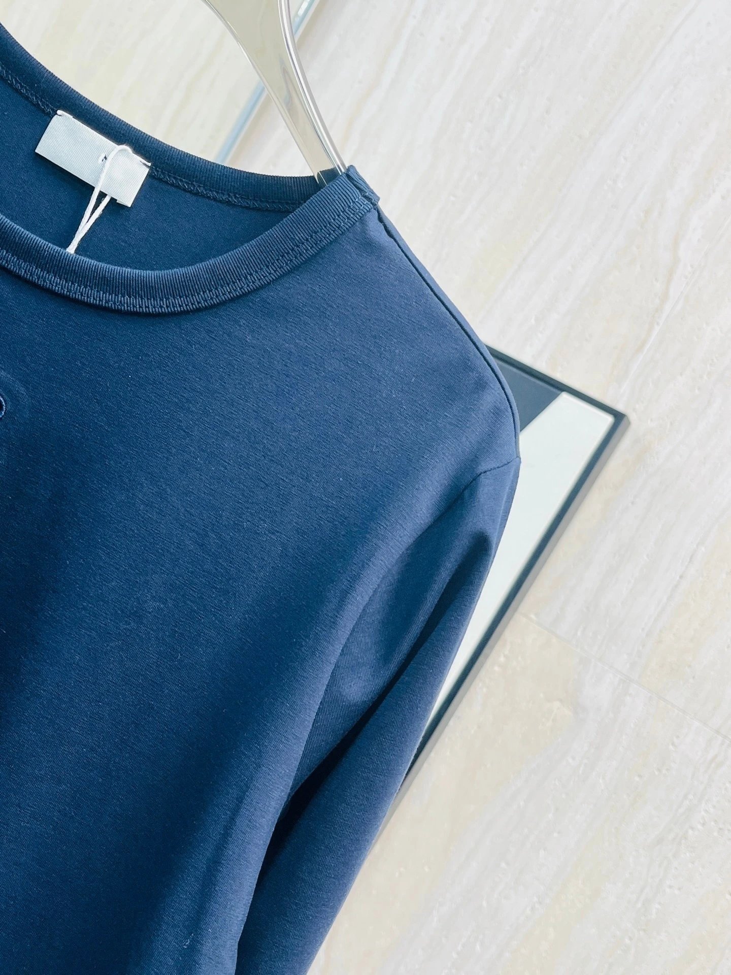 Design Long Sleeve Crewneck Top in Mauve Beige T-Shirts - 7