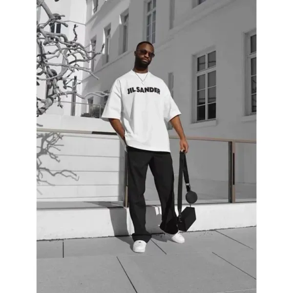 Jil Sander Logo Print Oversized T-Shirt Navy - 15