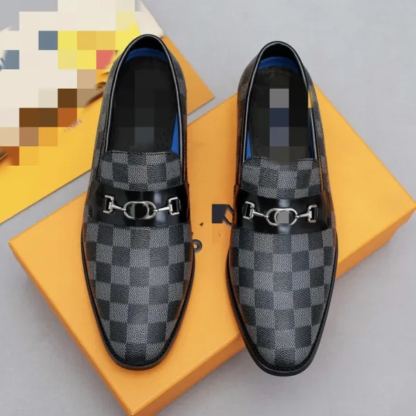 Louis Vuitton Damier Graphite Loafers with Horsebit Buckle Black - 1