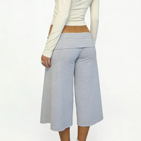 Design Wide-Leg Cropped Pants Pink - 6