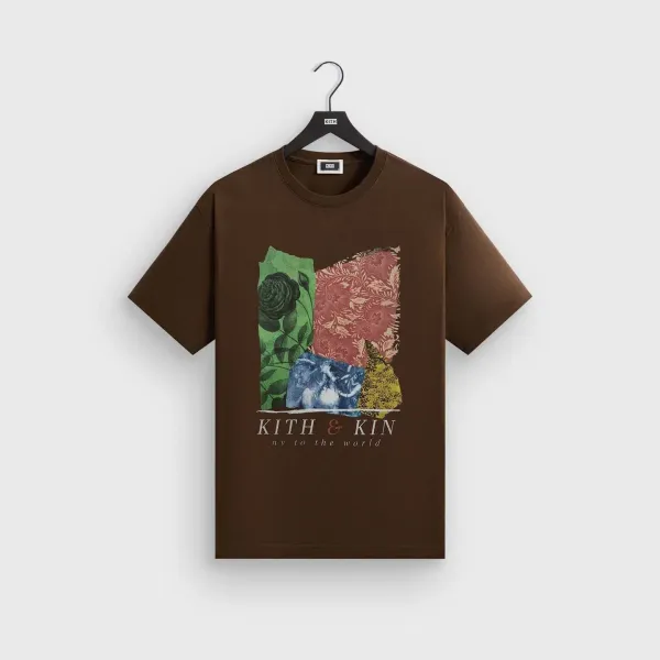 Kith x Kin Collage Print Brown T-Shirt - 1