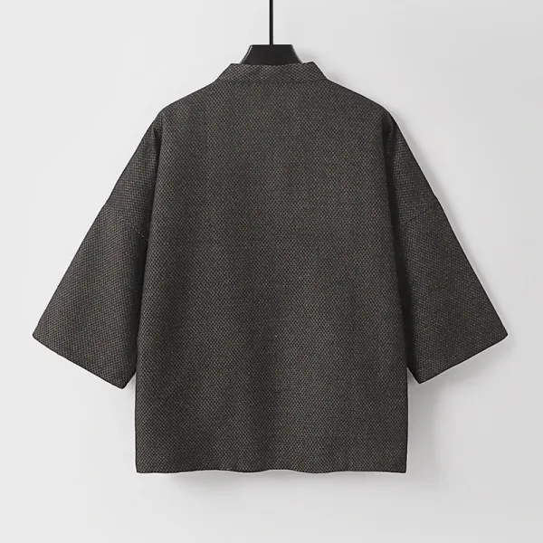 Design Kimono-Style Open Front Jacket Black Outerwear - 6