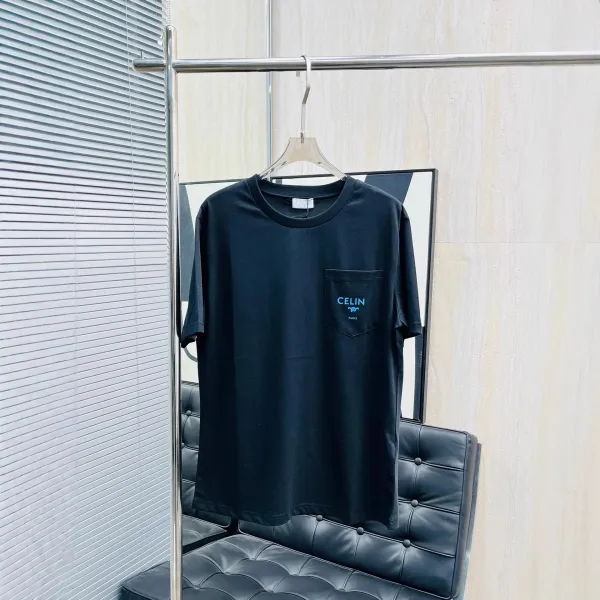 Celine Pocket Logo White T-Shirt - 3