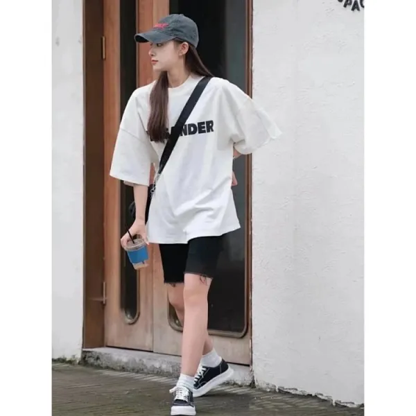 Jil Sander Logo Print Oversized T-Shirt Navy - 17