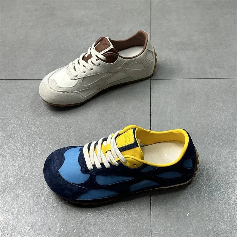 Design Chunky Sneakers Navy Blue and Yellow Multicolor Sneakers - 20