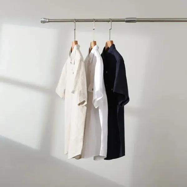 Design Short-Sleeve Button-Up Shirt White - 8
