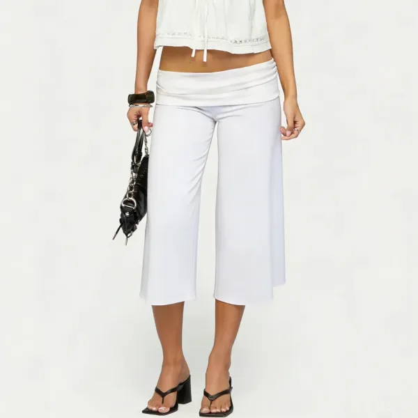 Design Wide-Leg Cropped Pants Pink - 23