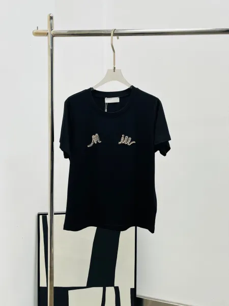 Miu Miu Embellished Logo White T-Shirt - 3