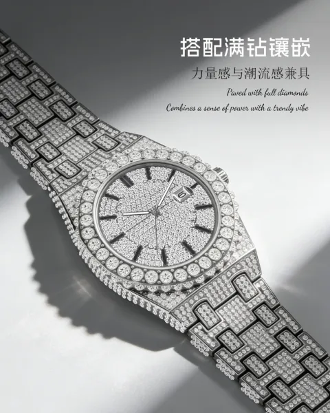 Design Precious Duke All-Black Pave Crystal Watch Watches - 9