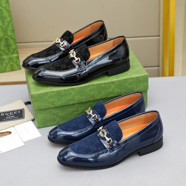 Gucci Horsebit Loafer Black Patent Leather GG Monogram Loafers - 8