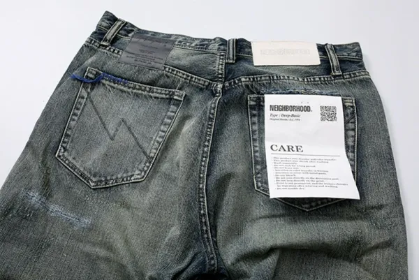 Yohji Yamamoto x Neighborhood Collection de Projets Communs Distressed Denim Jeans - 33