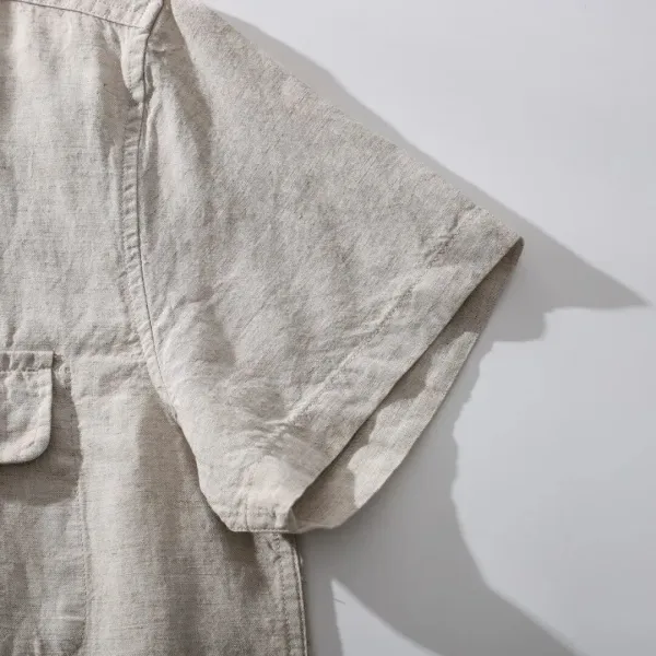 Design Short-Sleeve Button-Up Shirt White - 17