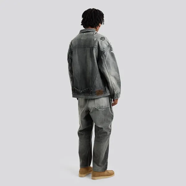 Yohji Yamamoto x Neighborhood Collection de Projets Communs Distressed Denim Jeans - 44