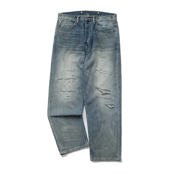 Yohji Yamamoto x Neighborhood Collection de Projets Communs Distressed Denim Jeans - 50