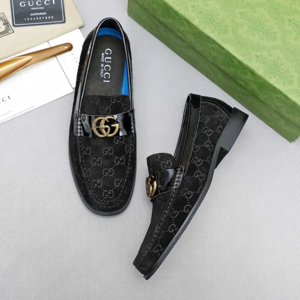 Gucci GG Marmont Loafers Black Monogram Suede Loafers - 2