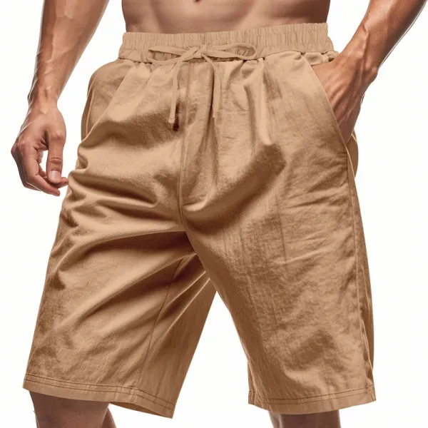 Design Drawstring Waist Shorts White - 30