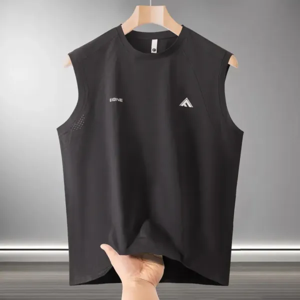 Design QIONE Performance Mesh-Panel Vest Top Sage Green Vest Top - 6