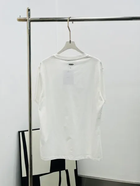 Dior Christia Dior Embroidered Star White T-Shirt - 6