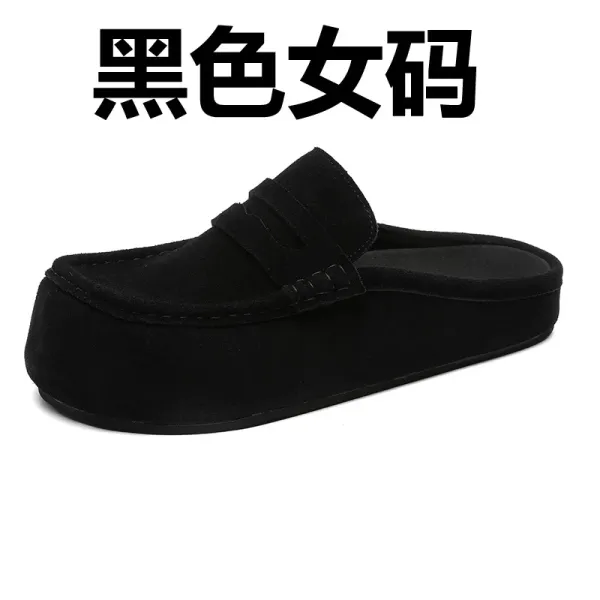 Design Platform Loafer Slip-On Black Women's Shoes - 1