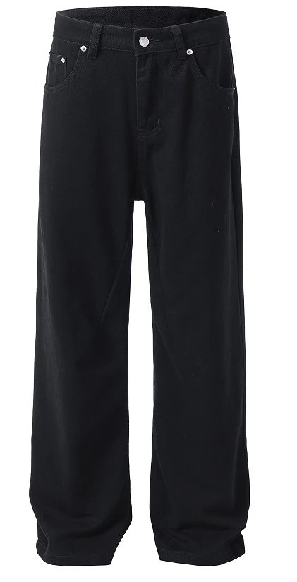 Design Wide-Leg Straight-Cut Black Pants - 40