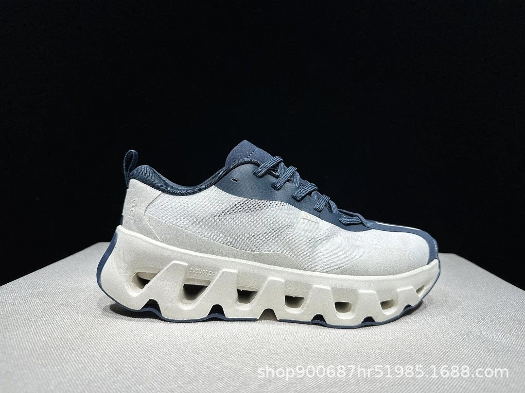 On CloudTec White Navy Chunky Sneakers