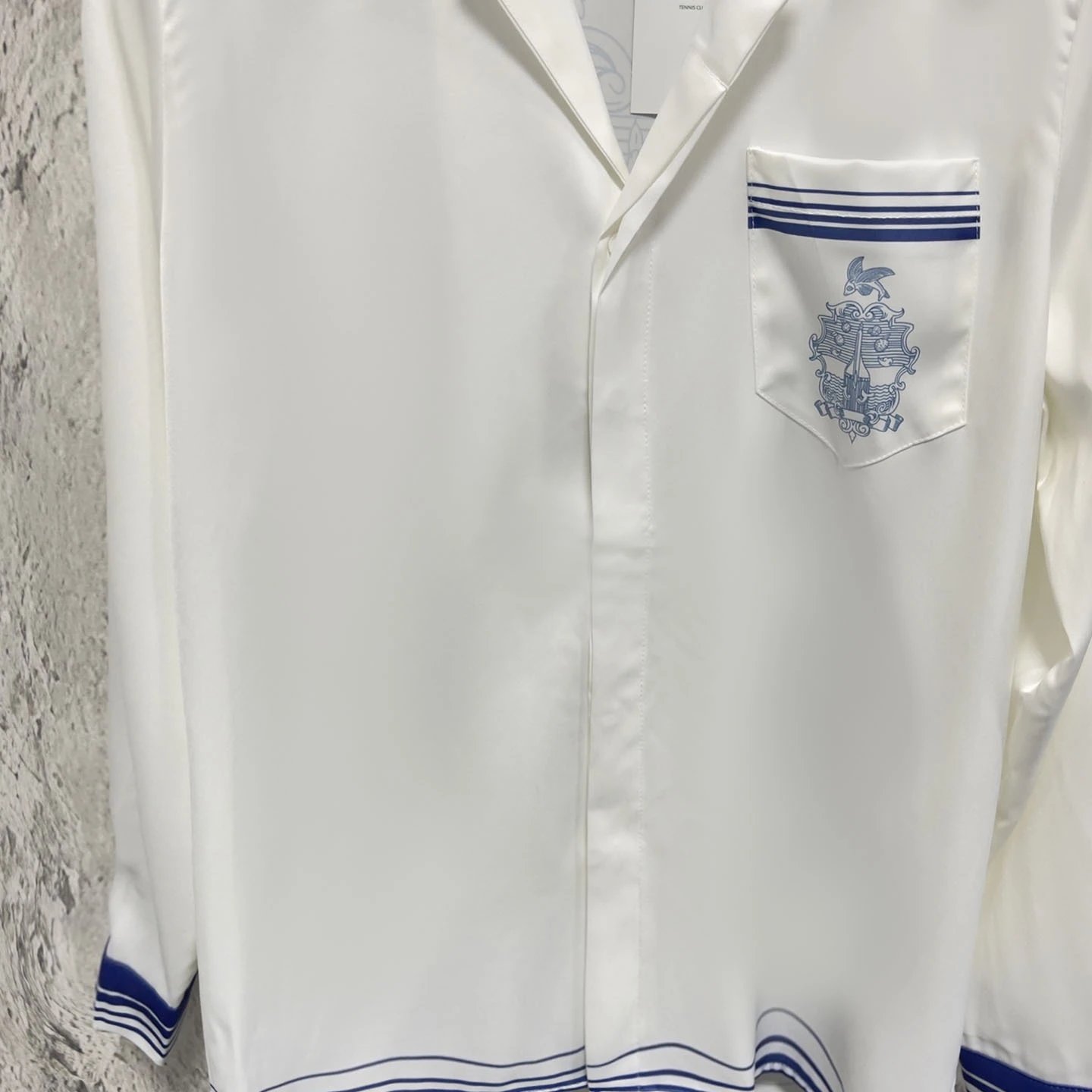 Casablanca White Nautical Stripe Collar Shirt