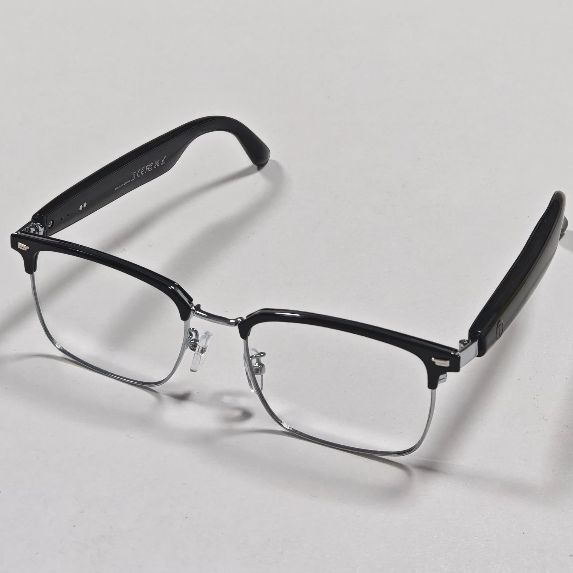 Design Smart Optical Glasses Black Frame with Silver Accents Eyewear