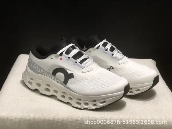 On Running Cloudmonster Gray / White Running Shoes - 12