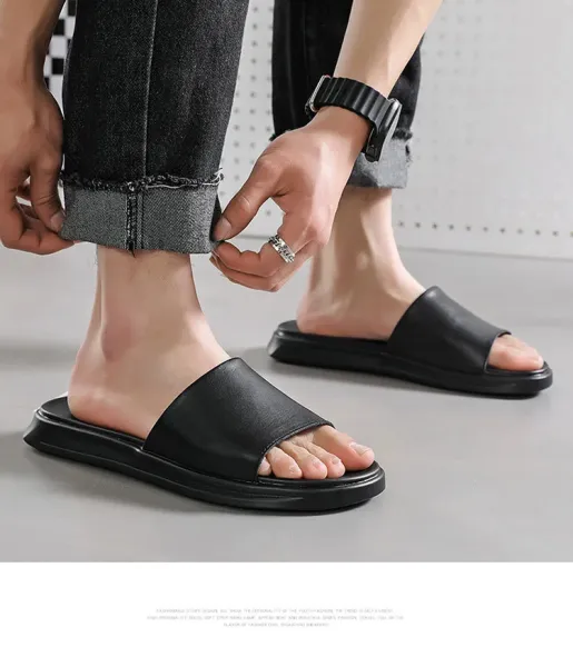 Design Slide Sandal Black Slippers - 12