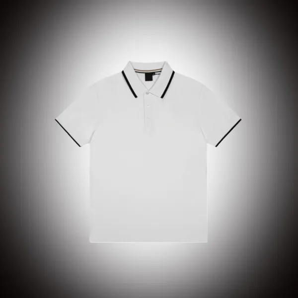 Design Classic White Polo with Black Trim Polo Tops Polo - 1