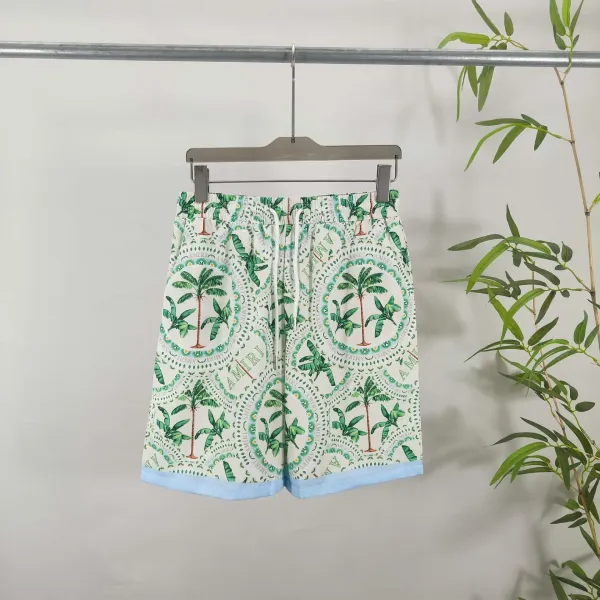 Amiri Palm Tree Print Short-Sleeve Shirt and Shorts Set White Green - 4