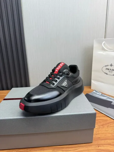 Prada Re-Nylon Sneakers Black White Red Sneakers Chunky Sneakers - 14