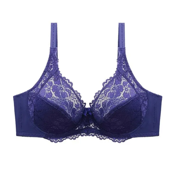 Design Lace-Trimmed Emerald Green Underwire Bra Underwear - 14