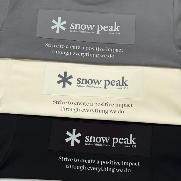 Design Snow Peak Minimal Lifestyle Crew Neck T-Shirt in Gray, Black, and Beige T-Shirts - 25