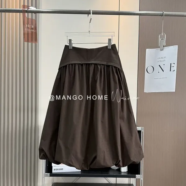 Design Mango Home Balloon Skirt Brown Skirt - 1